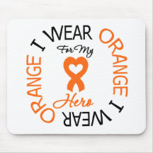 Multiple Sclerosis Orange Ribbon Hero Mouse Pad