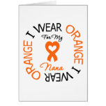 Multiple Sclerosis Orange Ribbon Nana Greeting Cards