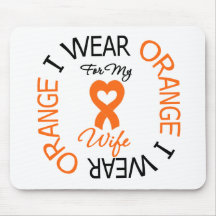 Multiple Sclerosis Orange Ribbon Wife Mouse Mats