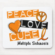 Multiple Sclerosis PEACE LOVE CURE 1 Mouse Pad