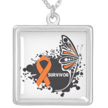 Multiple Sclerosis Survivor Tattoo Butterfly Pendant