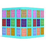 Multiple Silk Screen Squares on Aqua binders