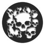 Multiple Skulls Round Stickers