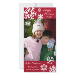Multiple Snowflakes Christmas Photocard (Burgandy) Photo Card
