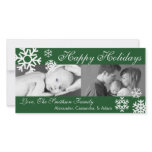 Multiple Snowflakes Christmas Photocard Evergreen Personalized Photo Card