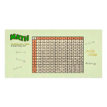 Multiplication Table - custom photo card - orange photo cards
