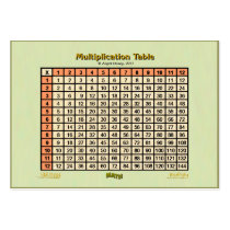 Multiplication Table-pocket card (CBC) orange business cards