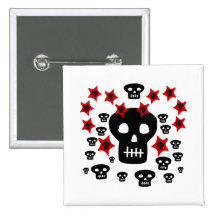 Multitude of Skulls With Weird Stars Buttons