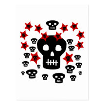 Multitude of Skulls With Weird Stars Post Card