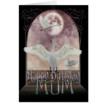 Mum Birthday Card - Swans