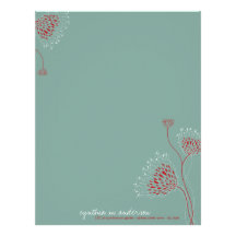 Mum Floral Dots | *02 Red Blue Custom Letterhead