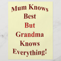Mum Knows Best But Grandma Knows Everything! Flyers
