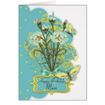 mum, summer colour birthday card with carnations
