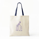 mummy and baby giraffe canvas bag