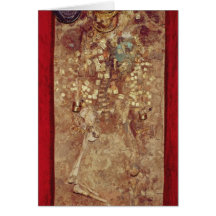 Mummy with gold crown and grave goods greeting cards