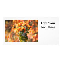 Mums in a Glass Vase Custom Photo Card