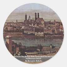 Munich View From The Bridge Gate Times Round Stickers