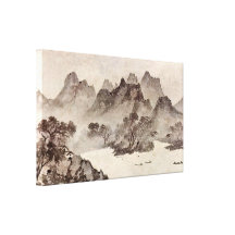Muqi Fachang - Sunset over a fishing village Canvas Prints