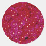 Mur de floraison de fleurs rouges rouges aux fleur autocollant rond