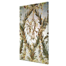 Mural silk of the Empress' Bedroom, 1787 Stretched Canvas Print
