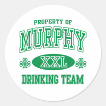 Murphy Irish Drinking Team Stickers