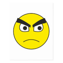 mürrisches Smilie grumpy smiley Postkarte