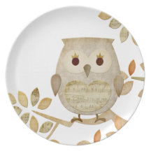 Muscial Tree Owl Plate