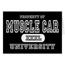 Muscle Car University Dark Greeting Card