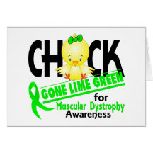 Muscular Dystrophy Chick Gone Lime Green 2 Greeting Cards