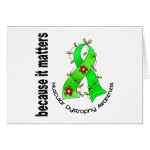 Muscular Dystrophy Flower Ribbon 3 Greeting Cards