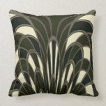 Mushroom Abstract - Art Deco Throw Pillows