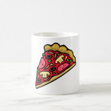 Mushroom and pepperoni pizza slice mug