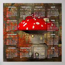 mushroom house print