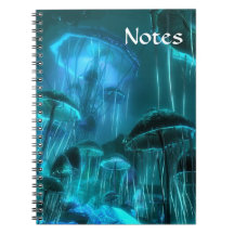 Mushroom Jellifish Spiral Notebook