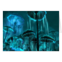 Mushroom Jellyfish Greeting Cards