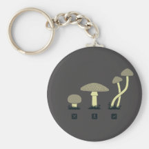 Mushrooms (food, poison, high) keychain