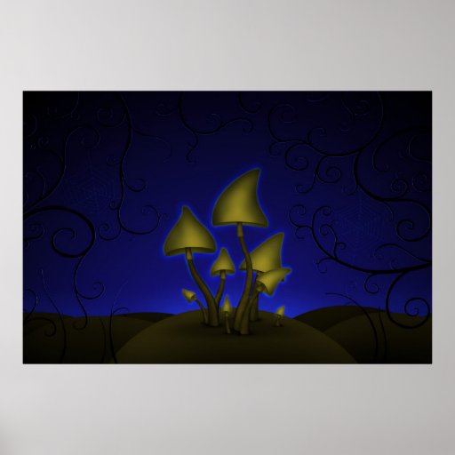 Mushrooms (Halloween Night) Posters