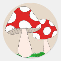 Mushrooms Round Stickers