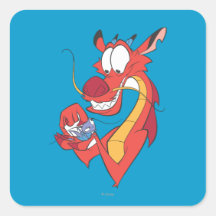 Mushu and Cri-kee Square Sticker