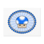 Mushy Puffs Kawaii Mushroom Blue Postcard