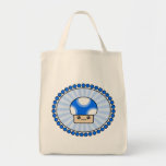 Mushy Puffs Kawaii Mushroom Blue Tote Bag