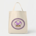 Mushy Puffs Kawaii Mushroom Purple Tote Bag