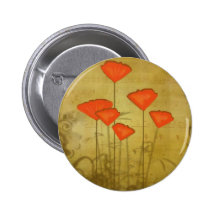 Music and Poppies Pinback Buttons