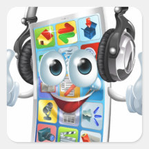 Music app cell phone sticker