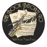 Music Bookplate Round Stickers