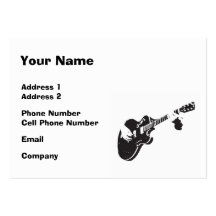 Music Business Card - Black Guitar