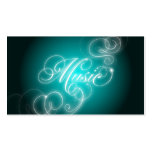 Music Business Card Elegant Flourish Glow