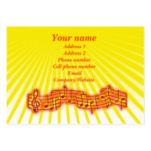 Music Business Card - Musical Notes Red