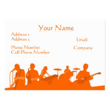 Music Business Card - Orange Rock Band