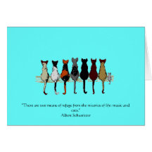 Music & Cats Greeting Card